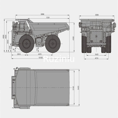 SRT95C Bergbau-Muldenkipper 783 kW, Tragfähigkeit 95 t für den Materialtransport
