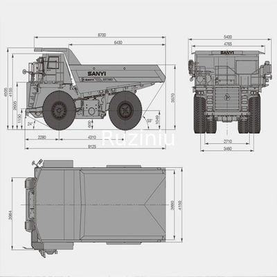 SRT55D Minenkipper 480 kW 35 m3 mit einer Tragfähigkeit von 55 t